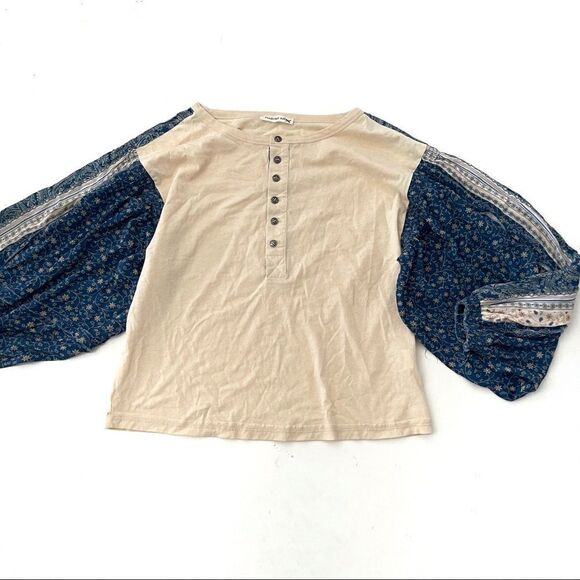 Boho Top Floral Balloons Sleeves Bohemian - Picture 1 of 4